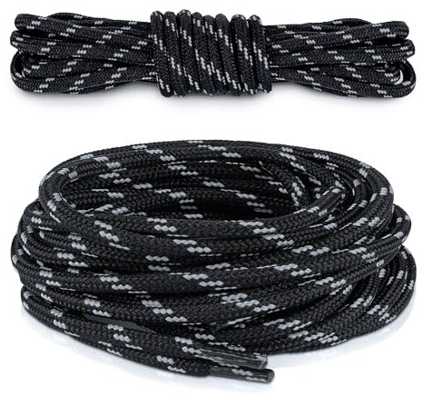 CUBSER - Premium Runde Schnürsenkel [2 Paar] – Reißfeste Schuhbänder aus Polyester für Wanderschuhe, Trekkingschuhe, Arbeitsschuhe, Stiefel & Outdoorschuhe – Längen 70-200 cm (Ø4,5 mm)