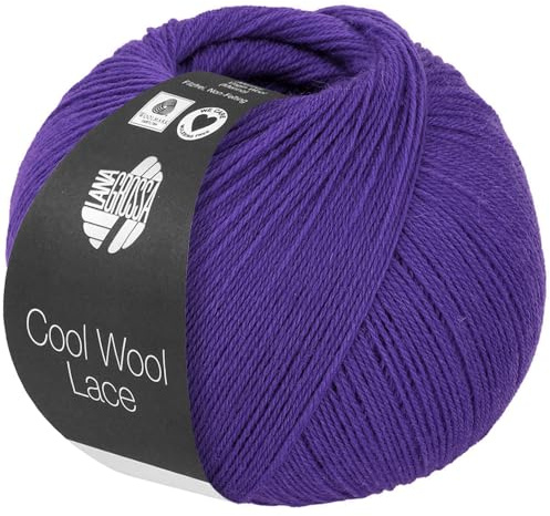 LANA GROSSA Cool Wool Lace | Extrafeine Merinowolle waschmaschinenfest und filzfrei | Handstrickgarn aus 100% Schurwolle (Merino) | 50g Wolle zum Stricken & Häkeln | 400m Garn FB 58