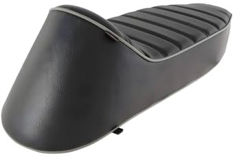 Sitzbank SIP Style Longtail schwarz abgesteppt, Keder grau für Vespa 50-125, PV, ET3