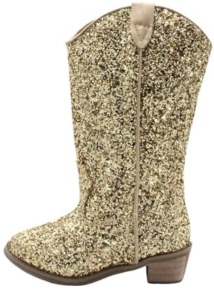 Ragazze Leopard Print Scarpe Moda Fiore Breve Stivali Antiscivolo Traspirante Donne Stivali Piccoli Stivali, Oro, 33 EU