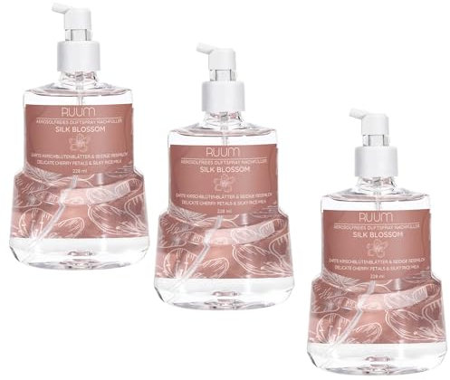 RUUM Duftspray Nachfüller Silk Blossom 3er Pack passend für Air Wick Active Fresh - Aerosolfreier Raumspray Nachfüller - Lufterfrischer & Raumduftnachfüller mit ätherischen Ölen (3x 228ml)