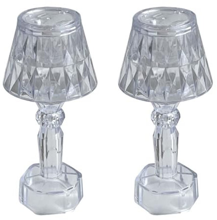 POPETPOP 2 piezas Lámpara de Mesa LED Decorativa Luz Nocturna para Dormitorio Lámpara de Mesa Transparente Luz de Desmontable para Mesitas de Noche