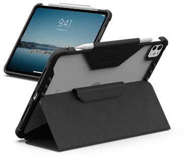 URBAN ARMOR GEAR Progettata per iPad Pro 11 (5a generazione, 2024, M4), robusta custodia protettiva a portafoglio con supporto regolabile multi-angolo e portamatite Plyo LT ghiaccio/nero