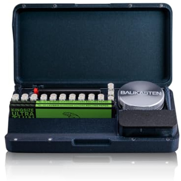 Baukasten ORIGINAL mit Zubehör & Grinder - Organisierte & mobile Bau-Box mit Rolling Tray für bestes Bauen überall, sicheren Transport, sowie diskrete Aufbewahrung von allen Smoking Utensilien