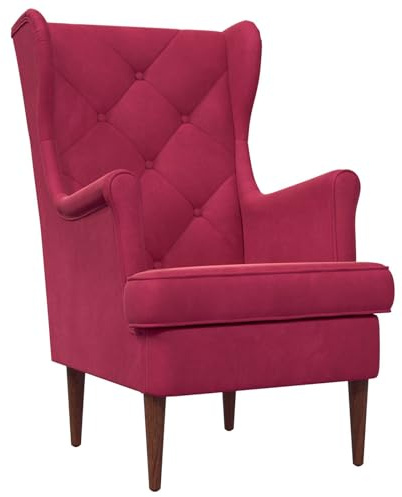 vidaXL Sessel Weinrot Samt, Eleganter Sessel, moderner Samtstuhl, stilvolle Gemütlichkeit fürs Wohnzimmer, vielseitiger Sitzplatz