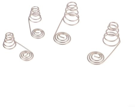 Hoppipola Pack of 5 Battery Contact Plate Spring for FW-DCTH5FZ12X26, Metal Positive Negative Coil for Toy Remote Control Electronics Silver (D)