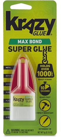 Krazy Glue KG48348MR Maximum Bond Krazy Glue, 0.18 oz. Extra Strong, Durable, Precision Tip