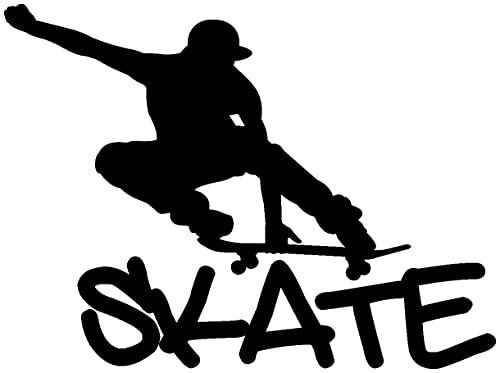 Samunshi® Wandtattoo Skate Skateboard Wandaufkleber 50 x 37cm schwarz