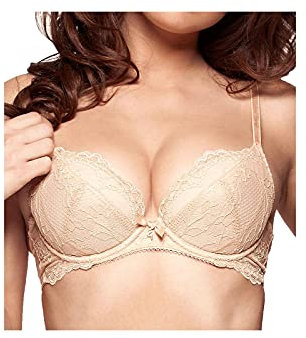 Gossard Superboost Lace Plunge Women's Bra Nude 40F