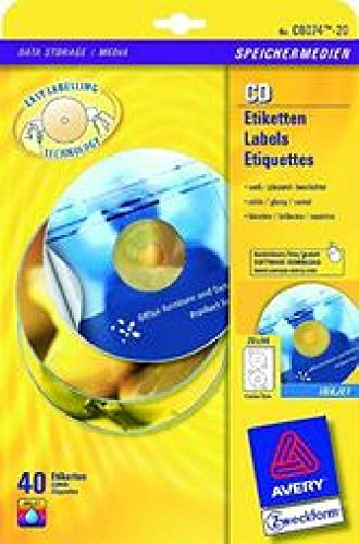 Inkjet CD-Etiketten 117mm hochglänzend 20Bl=40St.