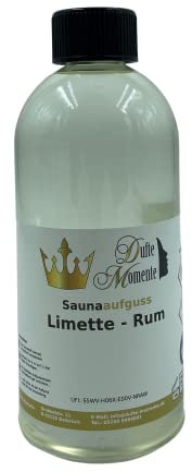 Dufte Momente Sauna Aufguss Konzentrat Limette-Rum - 500ml in PET-Flasche mit Tropfverschluss und Kindersicherung - auch für Profi Anwender