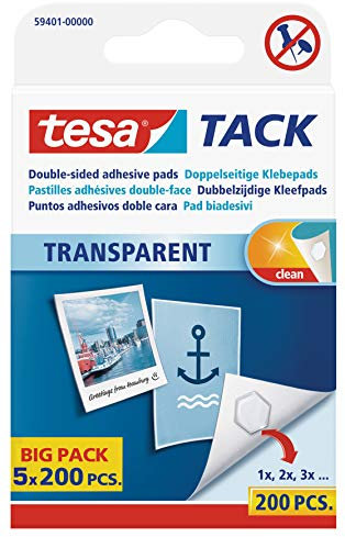 tesa 59401 Doppelseitige Klebepads TACK (2, 1000er Max Pack)