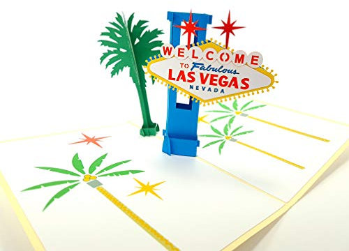 Color Las Vegas USA 3D Pop Up Grußkarten Jahrestag Baby Geburtstag Ostern Halloween Muttertag Vatertag Neujahr Erntedankfest Valentinstag Hochzeit Weihnachten