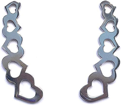 PENDIENTES CORAZONES TREPADORES DE PLATA DE LEY 925/1000