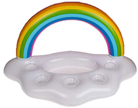 Bada Bing Aufblasbarer Getränkehalter Getränkekühler Getränkedosenhalter Regenbogen Wolke Ca. 85 x 50 cm Eiskühler Geschenk Pool Bar Poolbar Trend 12