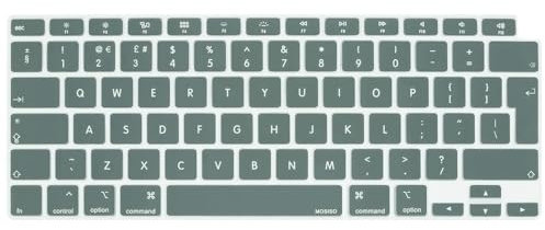 MOSISO Keyboard Cover Only Compatible with MacBook Air 13 inch 2022 2021 2020 M1 A2337 A2179 Retina Display with Touch ID Backlit Magic Keyboard, Waterproof Protective Silicone Skin, Midnight Green