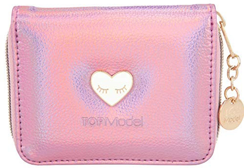 Depesche 10658 Portemonnaie mit glänzender Oberfläche, TOPModel Glamshine, rosa, ca. 9,5 x 12 x 3 cm