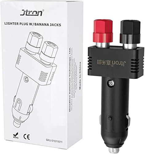 Jtron Zigarettenanzünder Stecker 12V 10A Auto-Zigarettenanzünderbuchse mit Stromkabel Zur Aufnahme Des Schwarzen Netzkabels für Den Wechselrichter