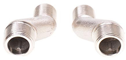Aqbau® 2 pièces Raccord en S décalé de 20 mm pour robinetterie murale 3/4 x 1/2 pouce - Installation précise de robinetterie murale - Taille universelle, matériel en laiton, raccords de robinets 1/2