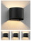 ledscom.de 4 Stück Wandleuchte RUNEL für außen, IP65, Up-/Downlight, schwarz matt, rund, 1x G9 max. 10W