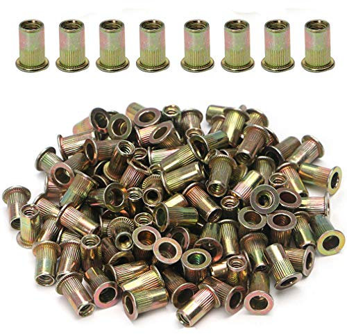 100pcs Carbon Steel Metric M4 Rivet Nuts Threaded Rivet Insert Nutsert Rivnuts Kit M4-0.7mm