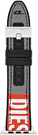Diesel Bracciale compatibile con Apple Watch, 42/44/45/49 mm - 24 mm Nylon grigio, DSS0006