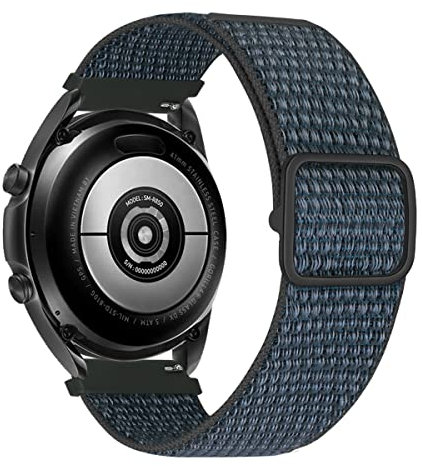 MroTech 20mm Nylon Armband Kompatibel mit Samsung Galaxy Watch 7/6/5/4/FE 40mm 44mm/Galaxy 5 Pro 45mm/Watch 6 Classic/Watch 4 Classic/Active 2/Garmin vivoactive 5 Ersatzband Sport Uhrenarmband Blau