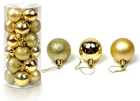 Weihnachtskugeln Christbaumschmuck Kugeln Weihnachtsdekorationen Hängende Baumanhänger Neujahrsgeschenk-C24pcs,Polen