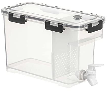 JFBUCF Dispensador de bebidas de plástico con grifo, hervidor frío de bebidas de 3.5 L en refrigerador, recipientes de té de limonada de jugo con tapa y filtro para fiestas