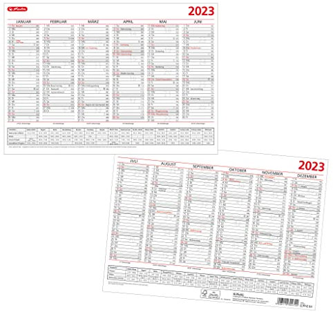 herlitz Tafelkalender A4 2023 6 Monate/Seite