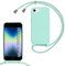 MBSLFY Silikon Handykette für iPhone 6/6S/7/8/SE 2022 Hülle mit Band,Silikon Necklace Handyhülle mit Abnehmbar Kordel zum Umhängen Stossfest Bumper Handy Schutzhülle für iPhone SE 2020, Minz grün