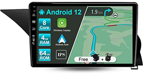 JOYX Android 12 IPS Autoradio Passt für Benz GLK-Class X204 (2012-2015) - 4G+64G - Eingebaut DSP/Carplay/Android Auto - Kamera + MIC - 9 Zoll 2 Din - Lenkradsteuerung WiFi DAB 360-Camera Fast-boot AHD