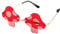 Jagowa Mushroom Shape Rimless Sunglasses Vintage Frameless Irregular Sunglasses Street Shoot Retro Party Glasses for Women Men(Red, Dark Purple, Grey)