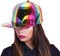Hip Hop Flat Brim Rock Snapback Verstellbare Regenbogen Baseball Caps Dazzling Baseball Caps Glänzend Hip Hop Skateboard Caps Cosplay Glänzende Metallkappe, Hip-Hop, 1