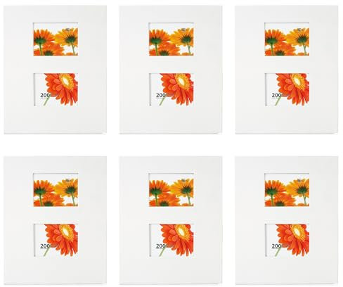 Kiera Grace Fotoalbum – 200 Porket (50 Seiten), passend für 10,2 x 15,2 cm Fotos, 6er-Pack, weiße Dekoration für Ihr Bücherregal, perfekte Aufbewahrung für jeden atemberaubenden Moment