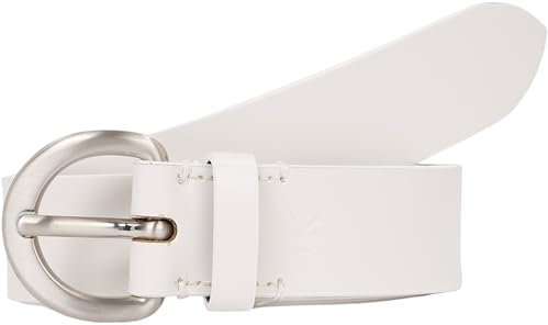 Calvin Klein Damen Gürtel Classic Pin Buckle aus Leder, Weiß (Vapor White), 80 cm