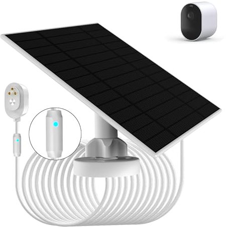 Upgraded, with Charging Alert Breathing Light. 6w Solar Panel Compatible with Arlo Pro 5S 2K, Pro 4, Pro 3, Floodlight, Ultra 2, Ultra, and Go 2 Cameras, Easy Install,IP66 Waterproof,4m Charging Cable