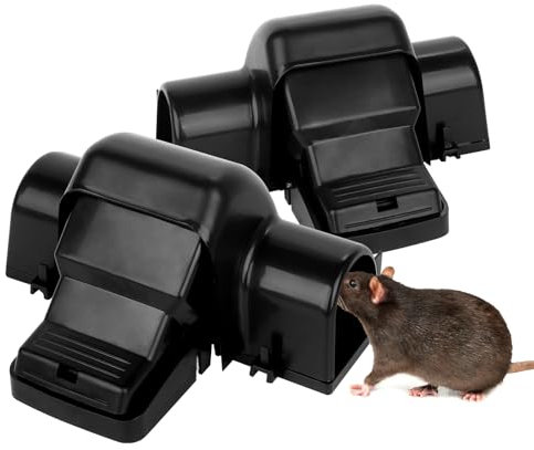 CLIUNT Rat Trap, 2 Pack Rat Traps that Kill Instantly, Humane Rat trap&Mouse trap for Indoors and Outdoor Use, Highly Sensitive Mice Traps and Rat Killer, Child and Pet Friendly