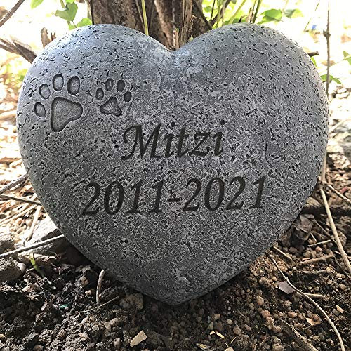 WouND Personalisierter Haustier-Gedenkstein für Hund oder Katze, personalisierbar, Grabmarkierung für Katze, Hund, Garten, Grabstein, Trauer, Hund, Katze, Verlustgeschenk