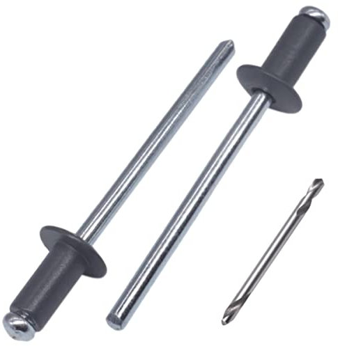 SKIR'CO Lot de 150 rivets aveugles peints 3,2 x 6 mm en aluminium, DIN 7337, tête bombée, mandrin en acier, rivets pop (gris anthracite RAL 7016)