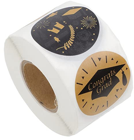 PLAFOPE 1 Rolle Abschlusssaison Versiegelungsaufkleber Paketetikett Geschenktütenaufkleber Kreativer Geschenkaufkleber Festival DIY Aufkleber Etikettenaufkleber Geschenketikett