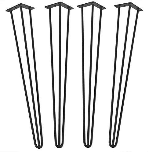 asdchZen Möbelbeine Haarnadelbeine 70 cm Möbelbeine Schwarze Tischbeine Schreibtischbeine Aus Metall Industrielle Stützfüße Für Beistelltischstange, 3 Stangen 4Er-Pack (90 cm)..