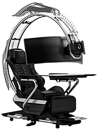 MAHNFEID Comfortable Ergonomics Shark Gaming Chair Ergonomic Computer Cockpit Chair with LED Light Minimalist Racing Simulator Cockpit Game Chair Computer Chair for Office and Home