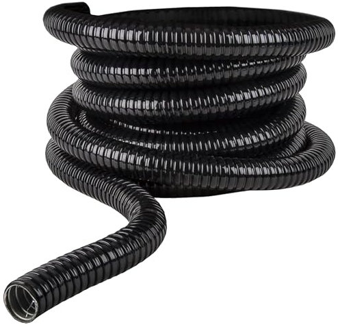 1STec 20m x 20mm IP67 Flexible PVC Coated Galvanised Steel Cable Protection Ducting Cover for Indoor Building Trunking Embedding or Outdoor Burial Underground Trenching in Garden Mud or Soil 20 Metre