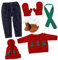 PHENOFICE Weihnachtskleidungs-Set Für Puppen Mit Pullover Schal Und Mütze Aus Baumwollmaterial Für Mini-Puppen