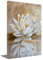ZQQART Zen Lotus Wanddekoration Badezimmer Dekor Platin Lotus Gemälde blühende Seerose Bild Leinwanddruck Meditation spirituelle Raumdekoration (Gold,30x45cm)
