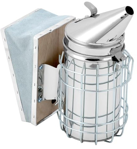 QWORK® Edelstahl Hive Smoker ImkereiausrüStung, Bienen Raucher, Imkereibedarf