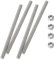 HiPicco M5 x 100mm Fully Threaded Rod & Studs, 304 Stainless Steel Right Hand Threads Rods, M5-0.8 Thread Pitch for Anchor Bolts, Clamps, Hangers and U-Bolts 4pcs 【with Nuts】