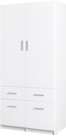 Lomadox Schlafzimmer Aufsatzschrank für Kleiderschrank 3-türig, 136cm breit, weiß Hochglanz, SELAWIK-166