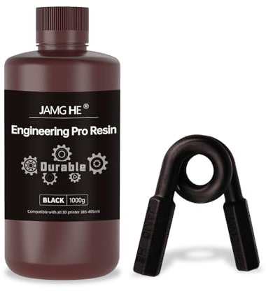 Engineering Pro Resin, JAMG HE Upgraded Art-Engineering Toughness Non-Brittle New 3D Printer Resin for UV-Curing Photopolymer High Precision Low Odor LCD DLP SLA 405nm Resin Black